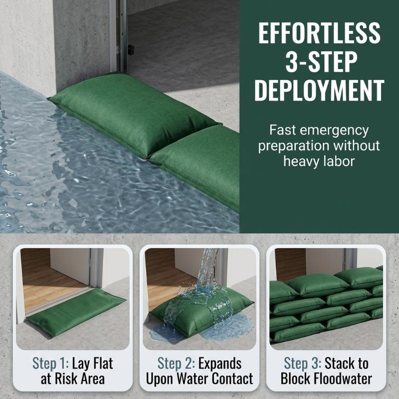 ถุงกันน้ำท่วมแบบพองลมได้เอง ขย - Flood Barrier Bag บทวิจารณ์และราคา
